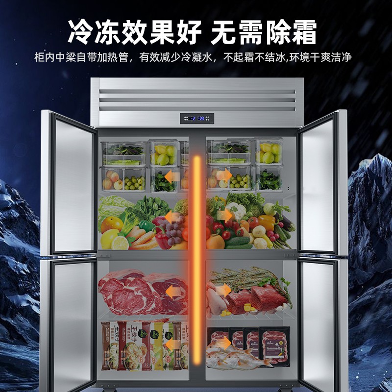 松氏 立式冰箱冷藏冰柜商用大容量保鲜冷冻冰箱厨房平冷奶茶店设备