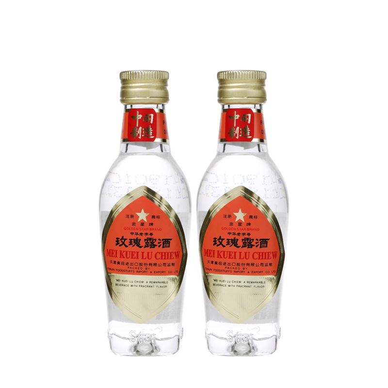 金星牌义聚永记玫瑰露酒54度大方玻清香型高度纯粮食天津特产出口白酒