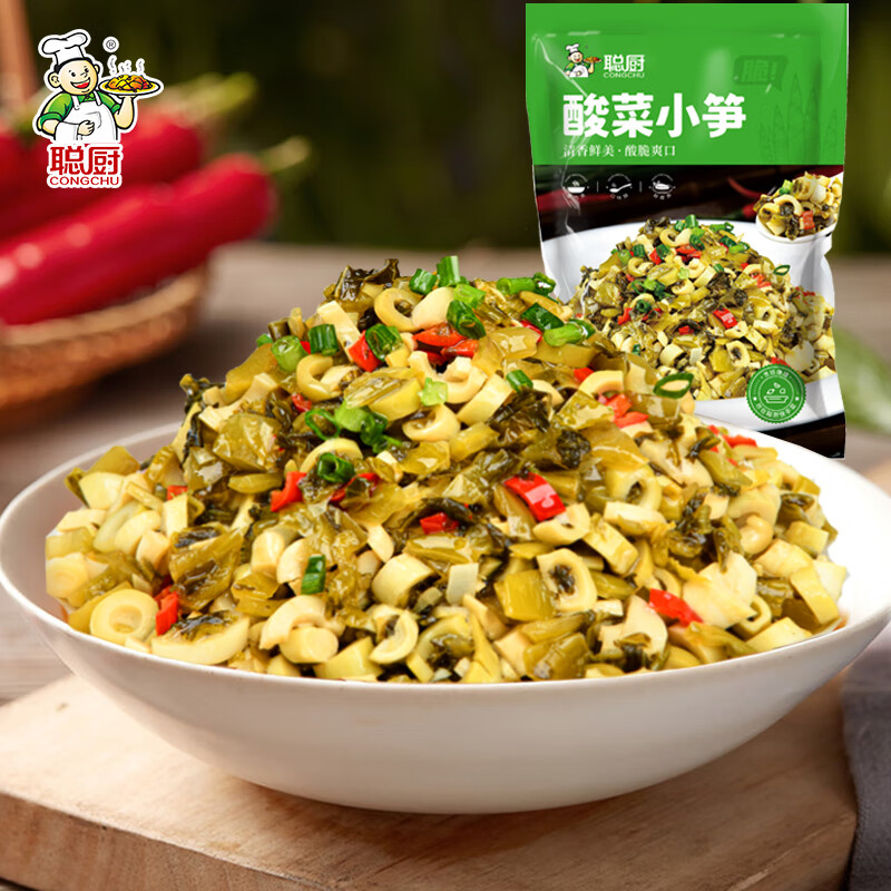 聪厨酸菜小笋238克方便预制菜半成品蔬菜酱腌菜无辣咸菜下饭菜 酸菜小