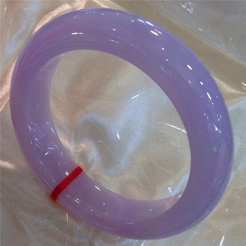 永赫珠宝紫罗兰翡翠手镯冰种老坑缅甸处理春彩贵妃冰糯种紫色镯子 53