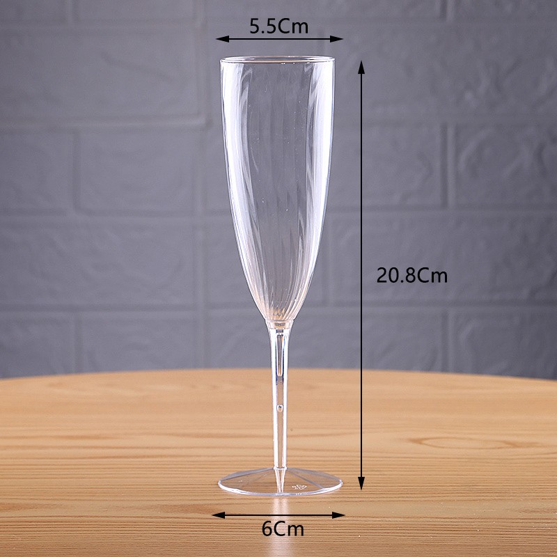 宝驰一次性酒杯宴会塑料香槟杯酒吧鸡尾酒高脚杯子加厚硬质葡萄酒杯