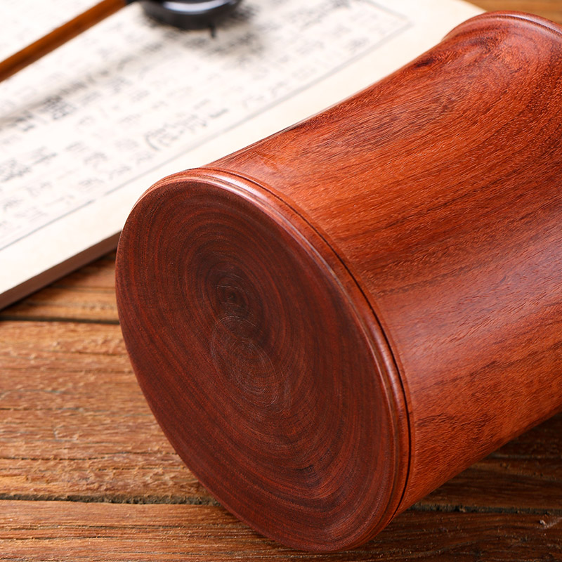 临宝得乐 花梨木笔筒复古笔桶礼物红木笔筒ins风超大容量文房四宝摆件