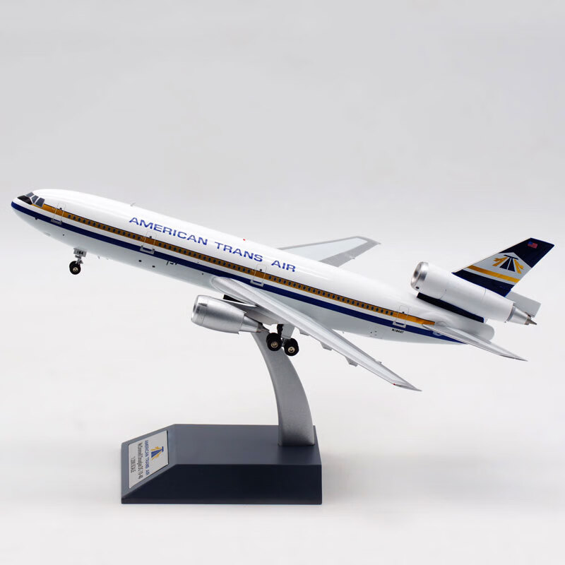 少羽麦道飞机模型1:200合金美国环美航空dc-10-40n184at客机摆件 起落