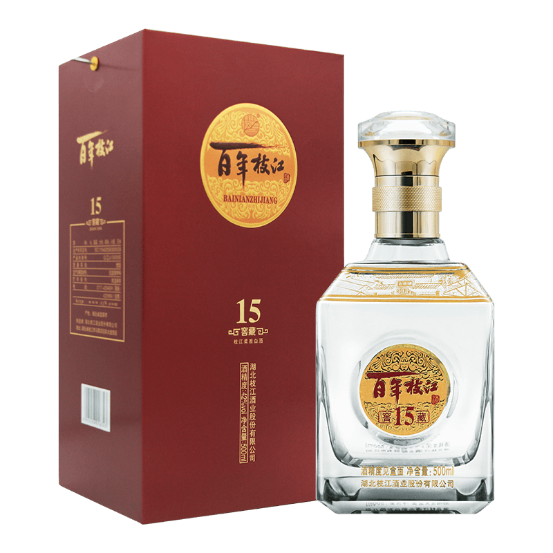 枝江百年枝江窖藏15 单瓶42度500ml枝江柔雅白酒 42度 500ml 1瓶
