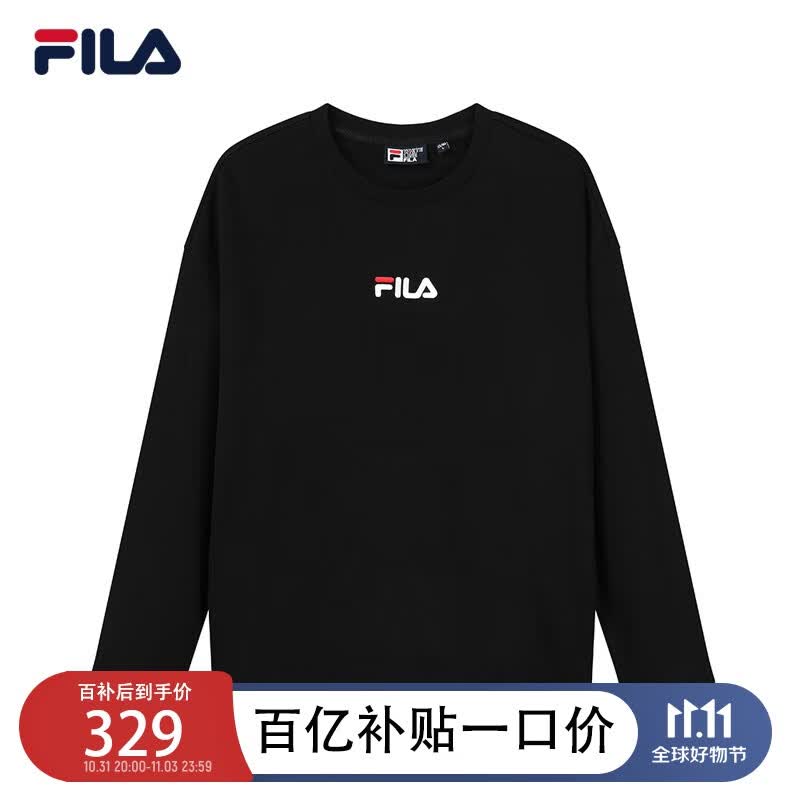 FILA 斐乐卫衣男女同款套头卫衣2023年秋冬情侣款休闲加绒保暖女装 正黑色-BK 180/100A/XL使用感如何?