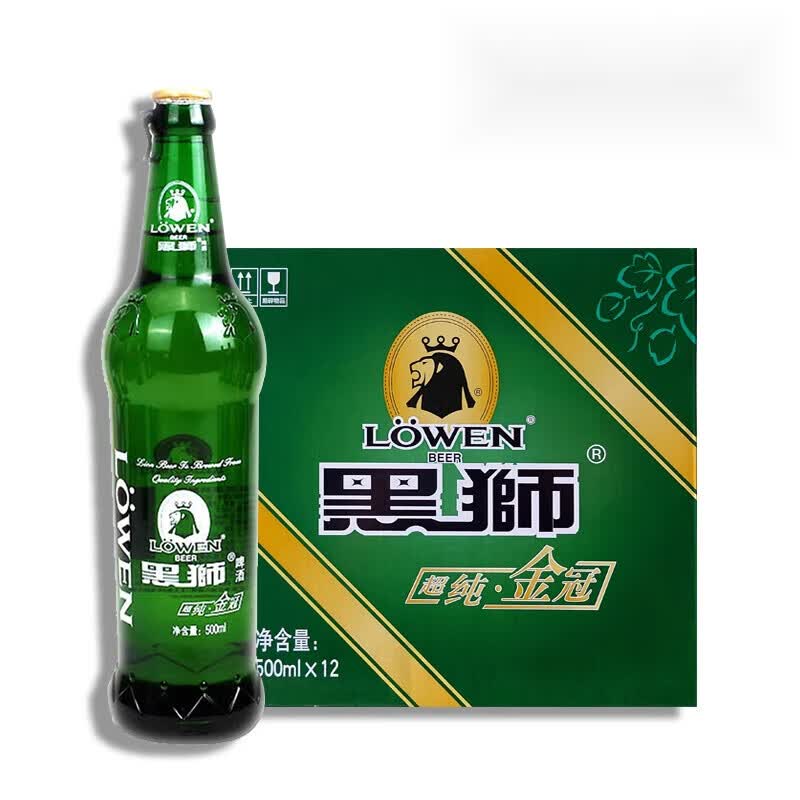黑狮/啤酒 lowen 黑狮金冠 8.0°p/度 500ml×12瓶/整箱 500ml*12听