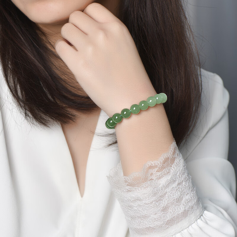 可玉可求和田玉手链男女款和田玉渐变色玉石手串油润细腻珠宝手饰