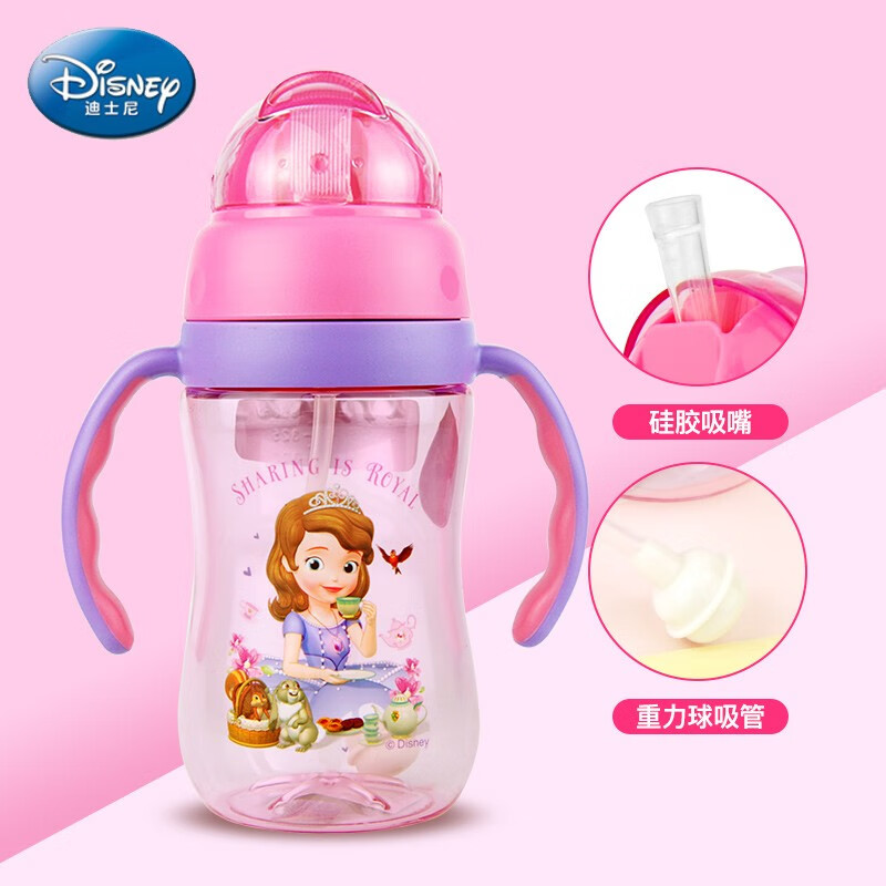 迪士尼（Disney) 儿童水杯婴儿喝水杯6-12个月宝宝吸管杯学饮杯小孩饮水杯tritan杯子 WD-4120（小苏菲饮茶）