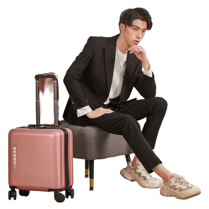 百亿补贴：袋鼠（KANGAROO）登机箱行李箱小型密码箱子万向轮短途箱小号旅行箱男女士出差商务 玫瑰金【加厚PC+三节合金拉杆】 18英寸 131.1元