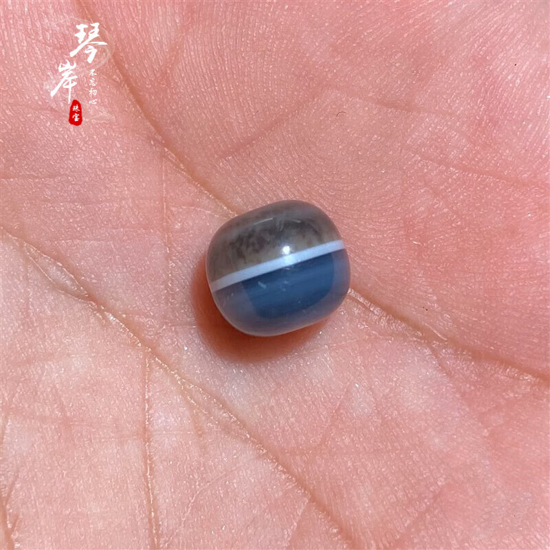 兴颖蓝沁色一线药师老形桶珠 顶珠玛瑙手链散珠子 单珠多宝 9mm8mm