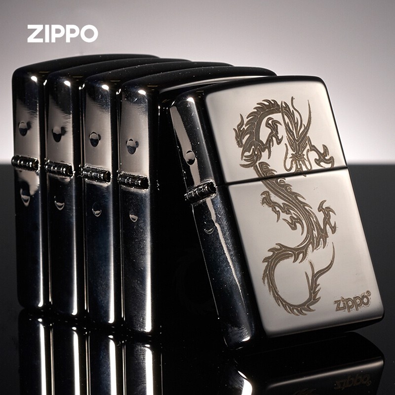 zippo打火机 黑冰150zl 之宝防风刻字定制个性创意煤油 新年礼物 黑