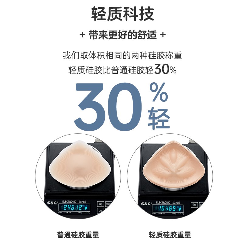 爱慕义乳假胸假乳房三角形轻质癌乳房切除术后配内衣文胸硅胶义乳 5# 肤色