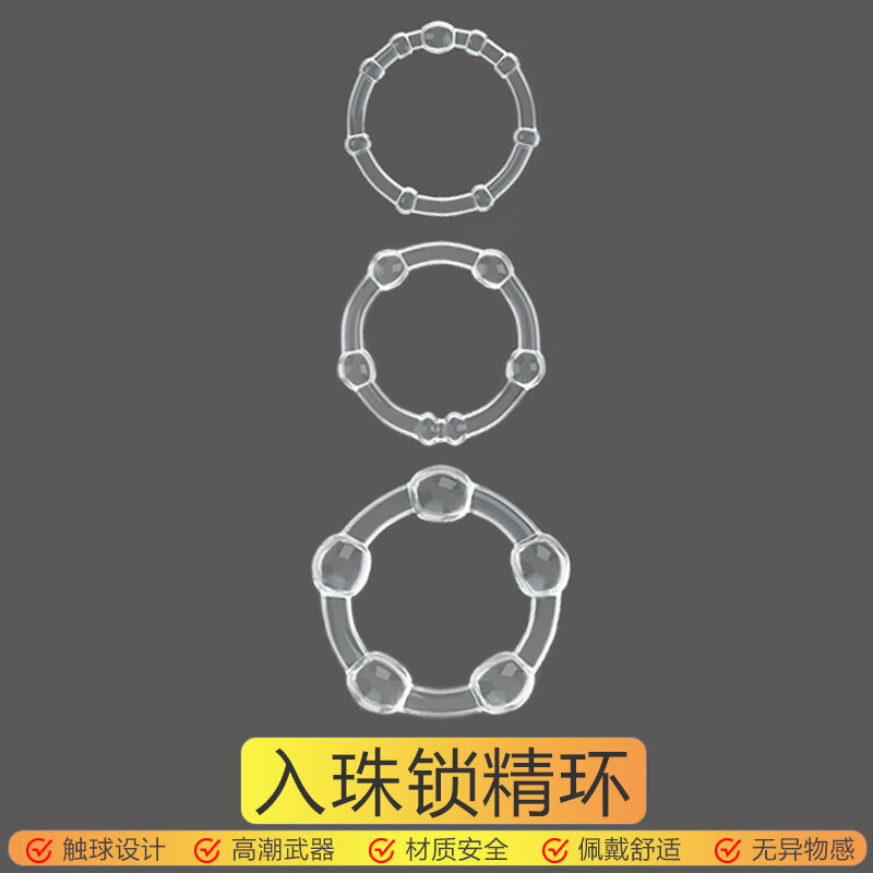 锁精环入珠高潮大颗粒性用品共用男用防射持久入阴球阴道 三重入珠