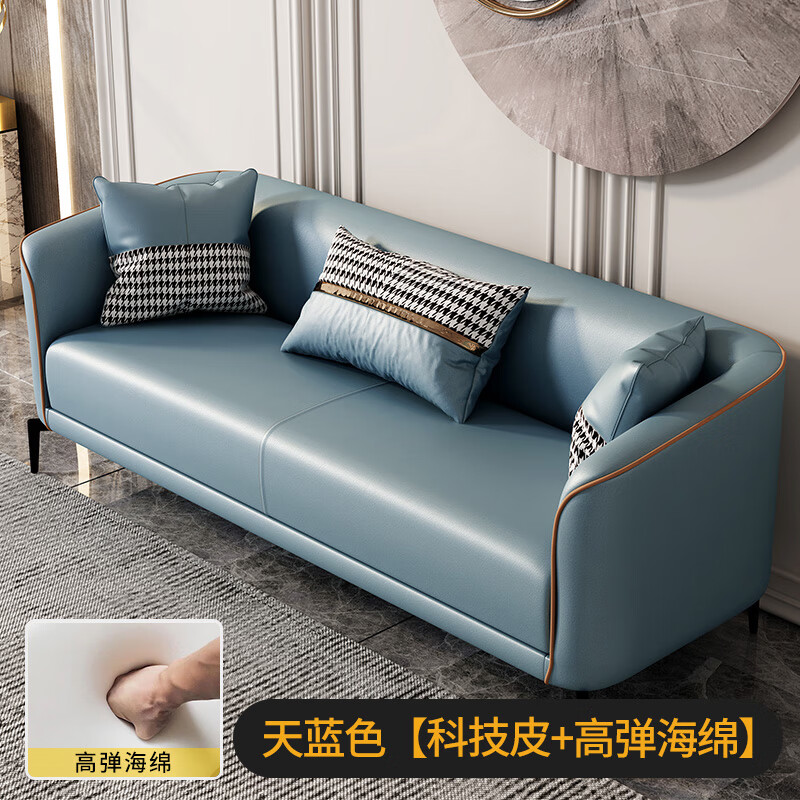 母婴室专用沙发 北欧沙发小户型客厅皮质现代简约两人三人公寓出 天空