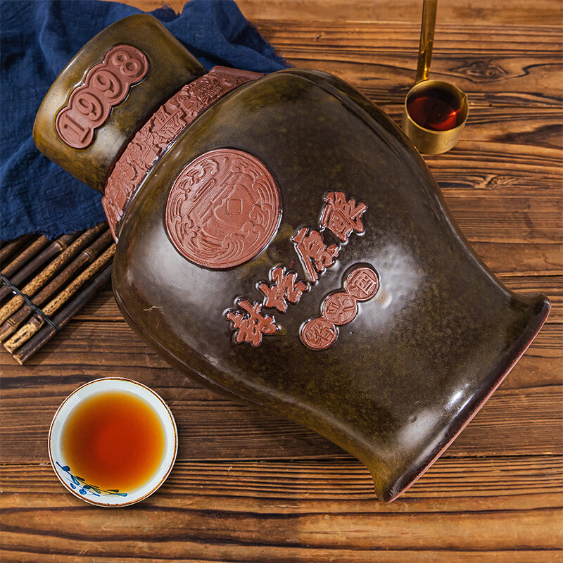 鉴湖酒坊绍兴黄酒冬酿古越龙山 半干型花雕酒封坛私藏 1998年冬酿原酒 9L 1坛 送酒提