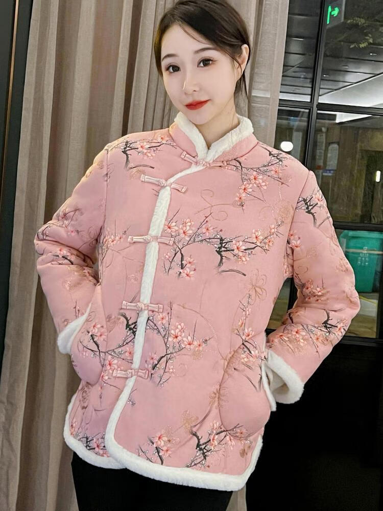 秋凤雅唐装小棉袄女士秋冬民族风冬季新款花女中式民族风短款复古盘扣