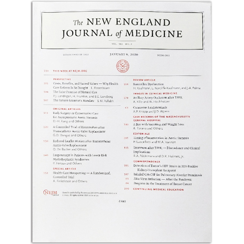 【单期可选】New England Journal of Medicine 2020/21年 新英格 2020年1月9日刊
