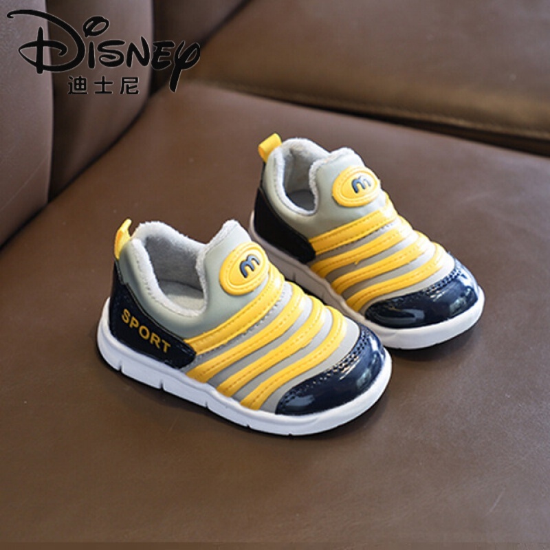 迪士尼(disney)毛毛虫童鞋宝宝运动鞋男秋冬加绒1-5岁3一周半软底女童
