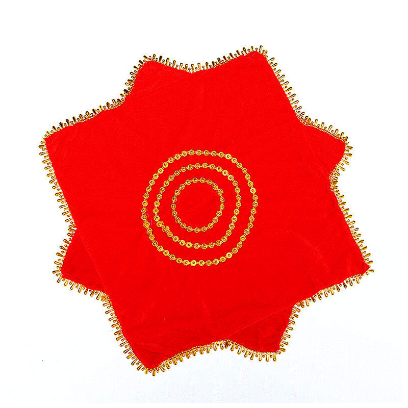 泰瑞格舞蹈手绢花二人转手帕考级演出八角巾扭东北秧歌一件红色舞蹈