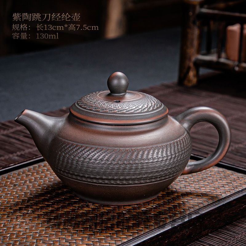 南州白泉建水紫陶壶 云南建水紫陶茶壶手工纹中式西施壶紫砂壶陶瓷