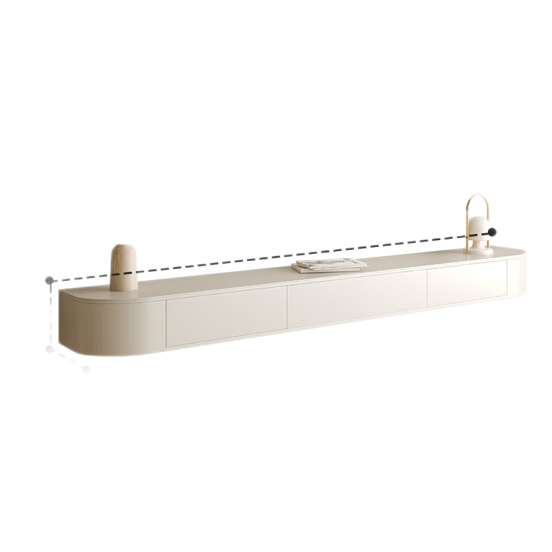 壁挂式悬空电视柜白色现代简约客厅小户型悬挂式悬浮挂墙电视机柜岩板悬空电视柜客厅壁挂式墙柜小户型极简 【烤漆台面悬空电视柜】1.6米哑光象牙白 整装