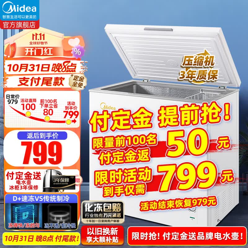 美的（Midea）冰柜商用卧式大容量冷柜单温柜冷冻柜商用雪柜深冷速冻超低温大容量冷柜 203升 家用冰柜 BD/BC-203KMD(E)使用感如何?