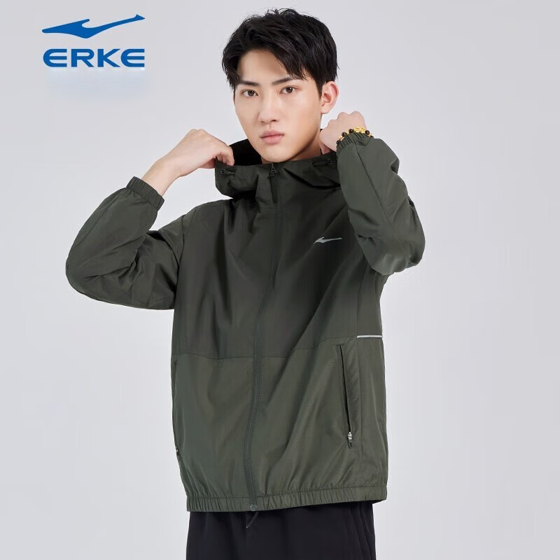 鸿星尔克(erke)红星外套薄款宽松透气简约上衣男士夹克运动户外训练