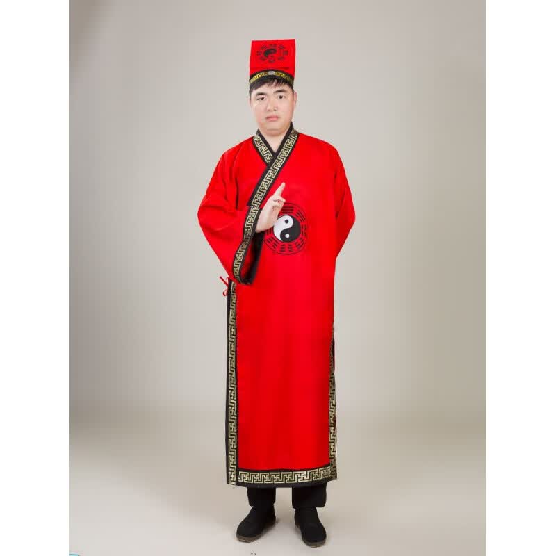雅音诺道士服装道袍八卦衣道教法衣长袍经衣林正英同款武当山长袖套装黑 红色衣服帽子 L怎么看?