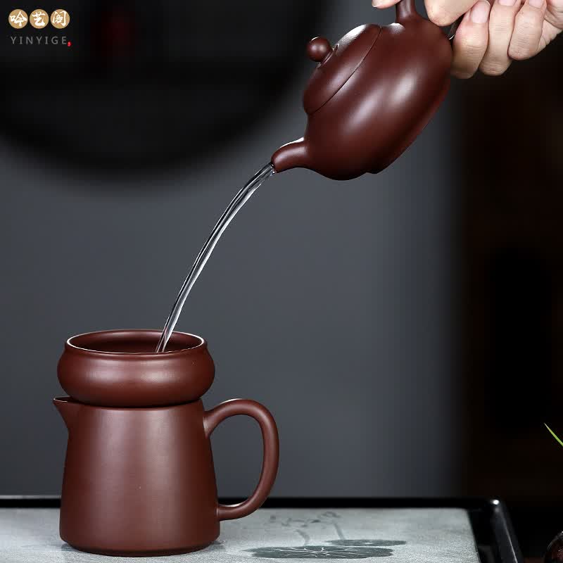 吟艺阁 宜兴紫砂壶套装传统纯手工功夫茶光素款高档整套茶具礼盒装 玉乳 单壶 180ml