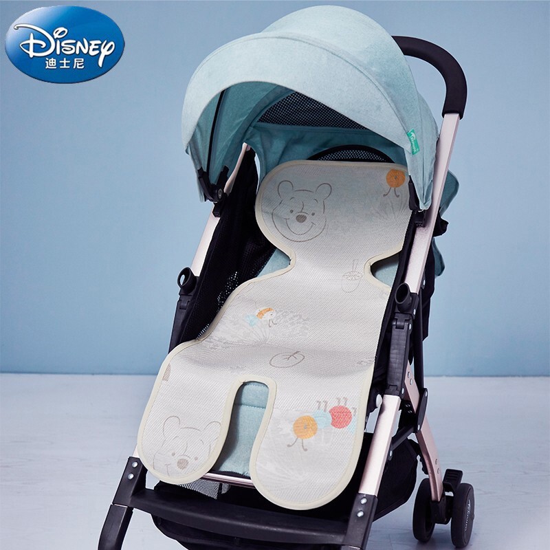 迪士尼宝宝（Disney Baby）婴儿推车凉席 夏季冰丝宝宝凉席垫儿童汽车座椅凉垫子婴儿用品 灰色维尼