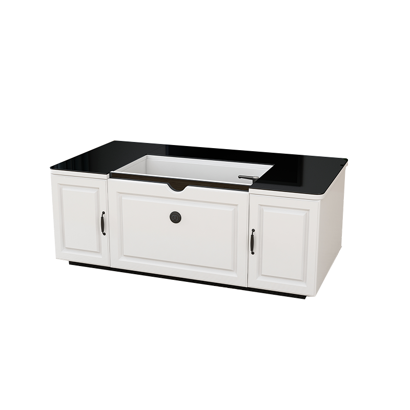 维港 自动升降茶台桌小户型家用办公茶桌茶具一体电动功夫茶台多功能茶几桌 黑色台面 劳伦金黑 升降茶台 1.2米茶台 岩板大理石桌面