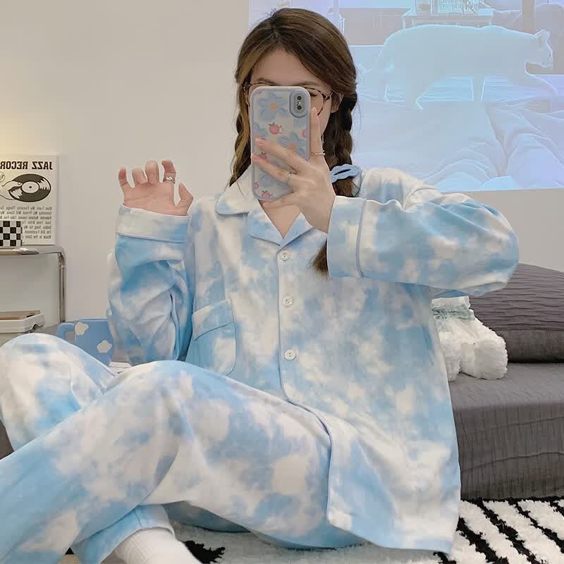 静鹿秋季新款可外穿开衫翻领睡衣女家居服套装长袖可爱简约睡衣套装 1113 XXL码 120-145斤属于什么档次？