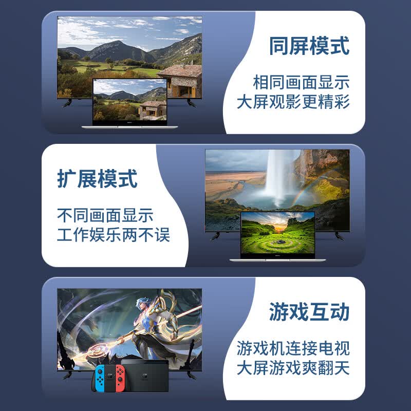 腾捷兴 HDMI/VGA/DVI/dp音视频线转minidp线 高清vga转hdmi线转dvi 主机笔记本机顶盒显示器投影仪连接线 【两条优惠装】HDMI线 3米