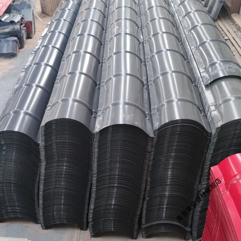 冠疆每米格彩钢铁皮仿古圆弧脊瓦琉璃瓦竹节瓦格为每米脊瓦屋顶脊