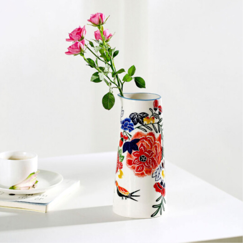 佳佰美式陶瓷花瓶家居装饰摆设花插20cm喜欢观赏瓶？
