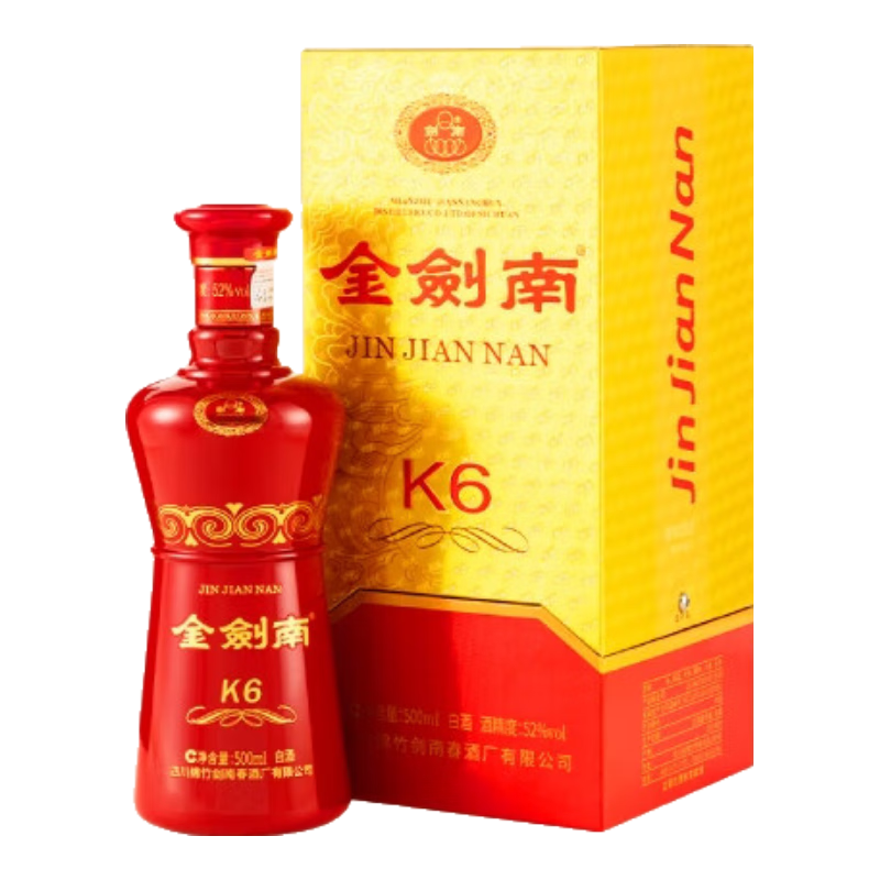 剑南春 金剑南K6 52度 500ml 单瓶装 浓香型白酒