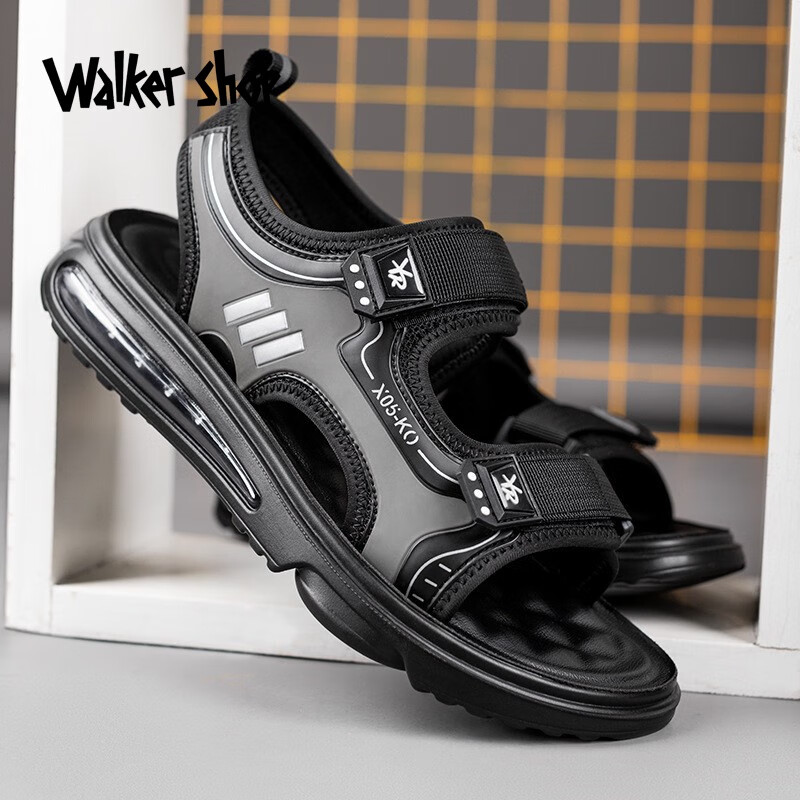 walker shop奥卡索凉鞋男士夏季新款高级凉拖鞋休闲软皮时尚潮流个性