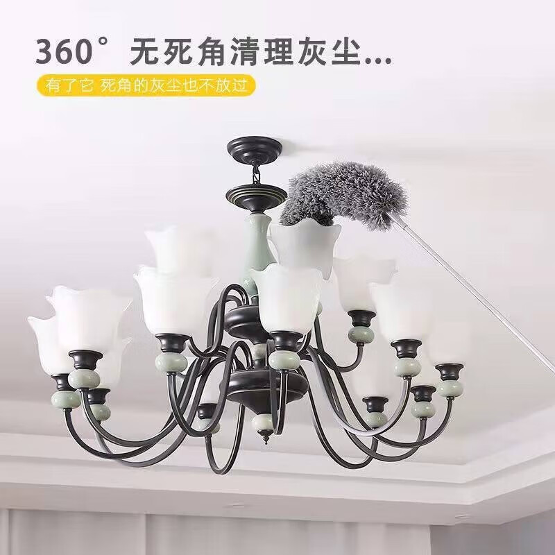 洋臣静电除尘掸子鸡毛掸家用车用可伸缩2.8米鸡毛掸子灰尘刷除尘掸子 静电除尘掸【可伸缩2.8米】1个