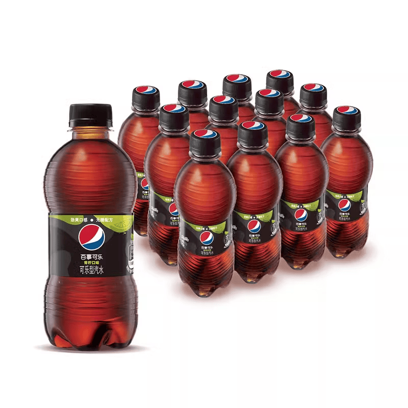 百事(pepsi)原味青柠碳酸饮料瓶装汽水330ml/小胶瓶 百事可乐无糖青柠
