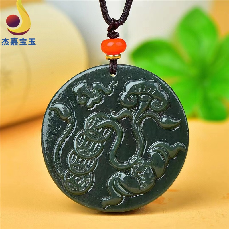 杰嘉宝玉原创【福在眼前】蝙蝠吊坠玉坠玉佩挂件男女款礼物带证书免费刻字 京东折扣/优惠券