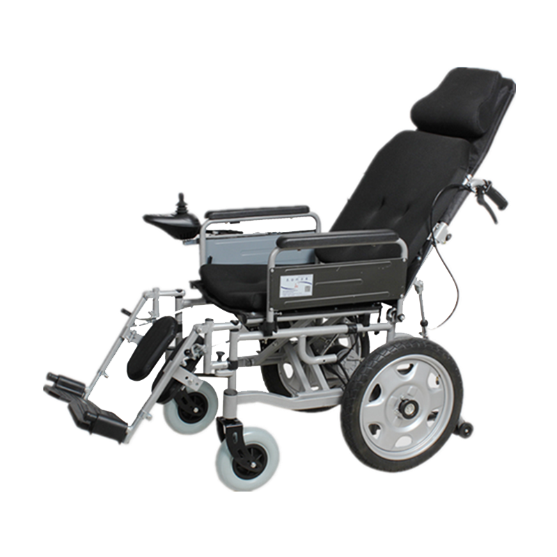 电动轮椅车折叠智能轻便老年人全自动残疾人多功能可全躺代步车 (黑色