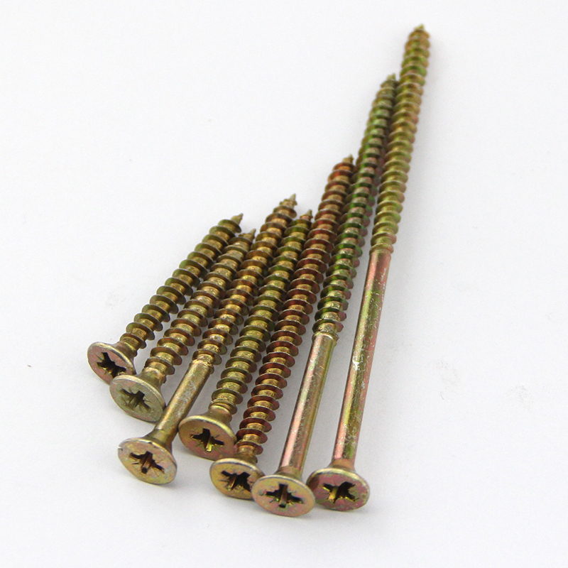 啰嗹高强度纤维板钉彩锌自攻螺丝木工螺丝生态板免漆板橱柜螺丝钉m4m5