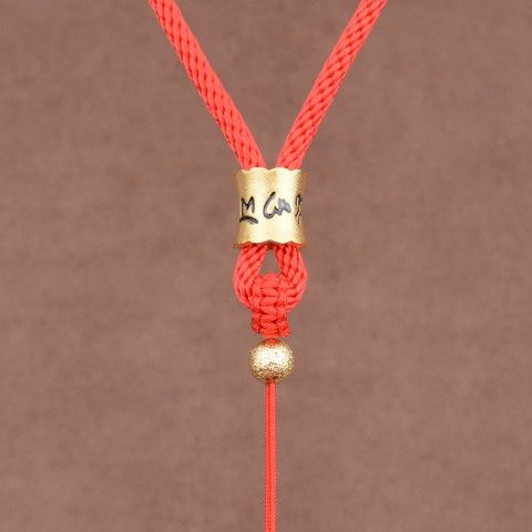 遇财 高档粗款沙金手编吊坠挂绳玉佩观音玉坠挂脖项链挂件绳子男女