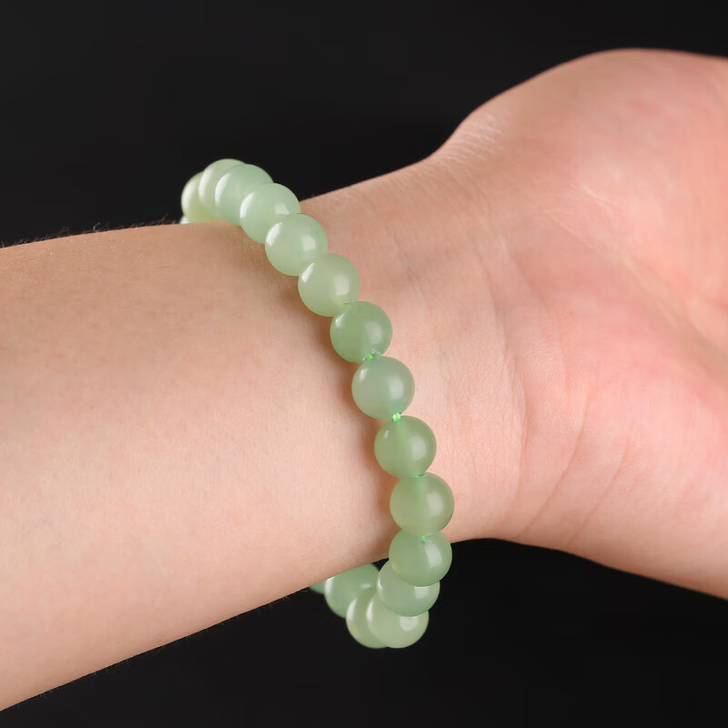 玉籽福 东陵玉手链女款 圆珠手串少女玉石手饰送女友送孩子 东陵玉