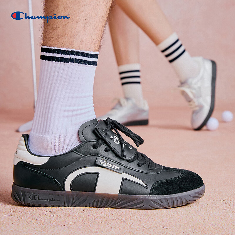 Champion【丁禹兮同款】冠军T头鞋德训鞋板鞋秋冬复古时尚休闲运动男女鞋 黑色（男款） 43