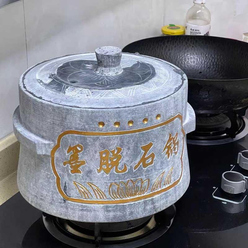 澳颜莱墨脱石锅 西藏天然皂石鲁朗纯石鸡锅不沾锅煲汤熬药锅 藏式石锅