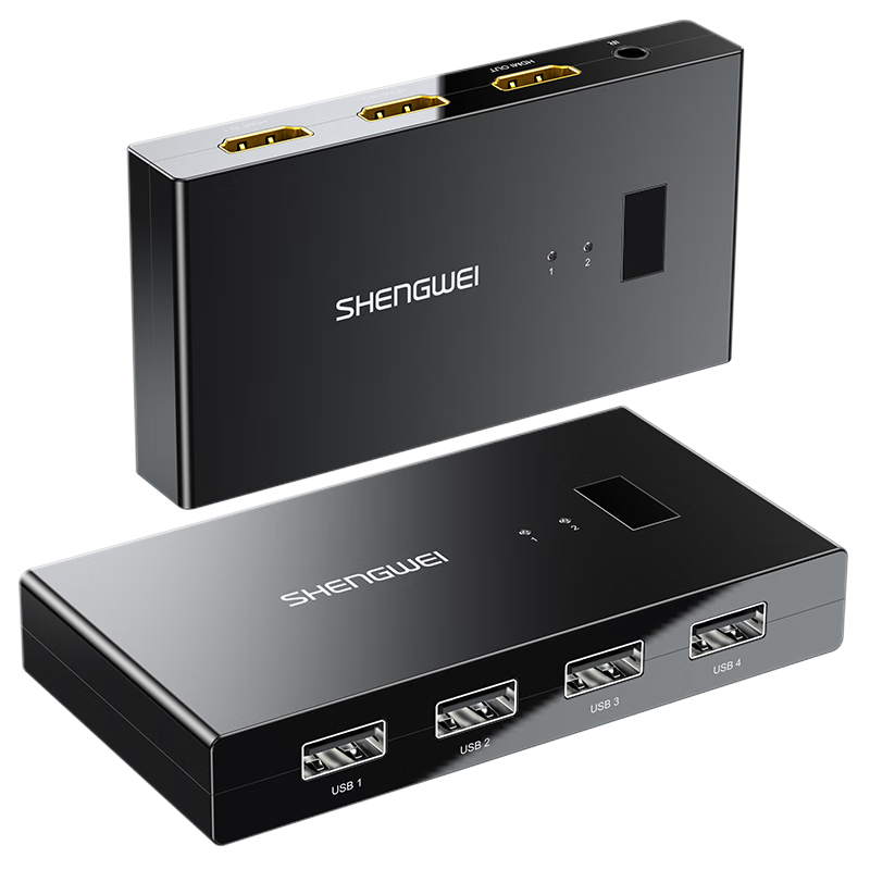 胜为（shengwei） KVM切换器HDMI视频切屏器二进一出4K60Hz台式机笔记本显示器监控键鼠USB打印机共享器DHK1202G
