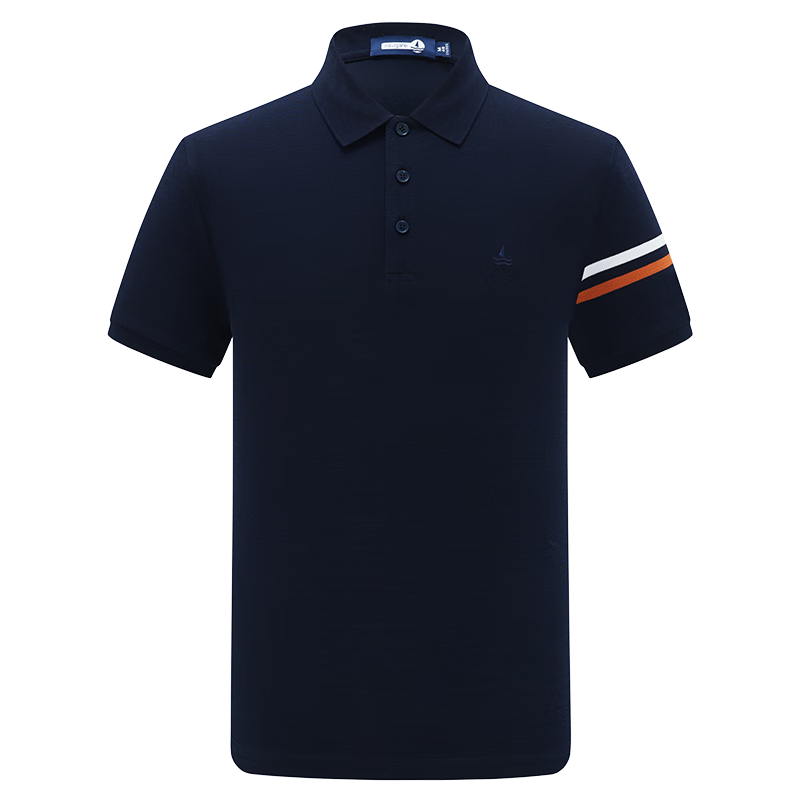 纳维凯尔意大利小帆船男短袖POLO衫夏条纹翻领上衣1325523518 藏青 M/48 