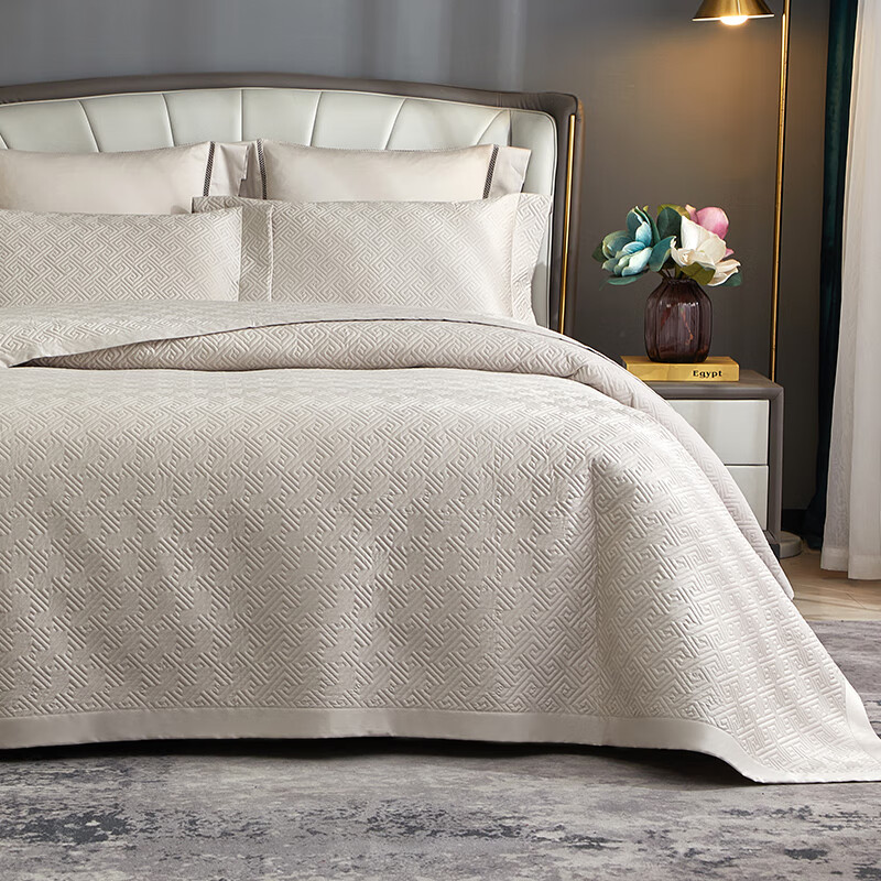 LEELAND�����ҷ� 100֧ȫ��笷���޴��Ǵ��޼Ӻ�˫�˴������ݴ��������� ǳ���� 245cm*270cm Բ�Ǵ���+����������