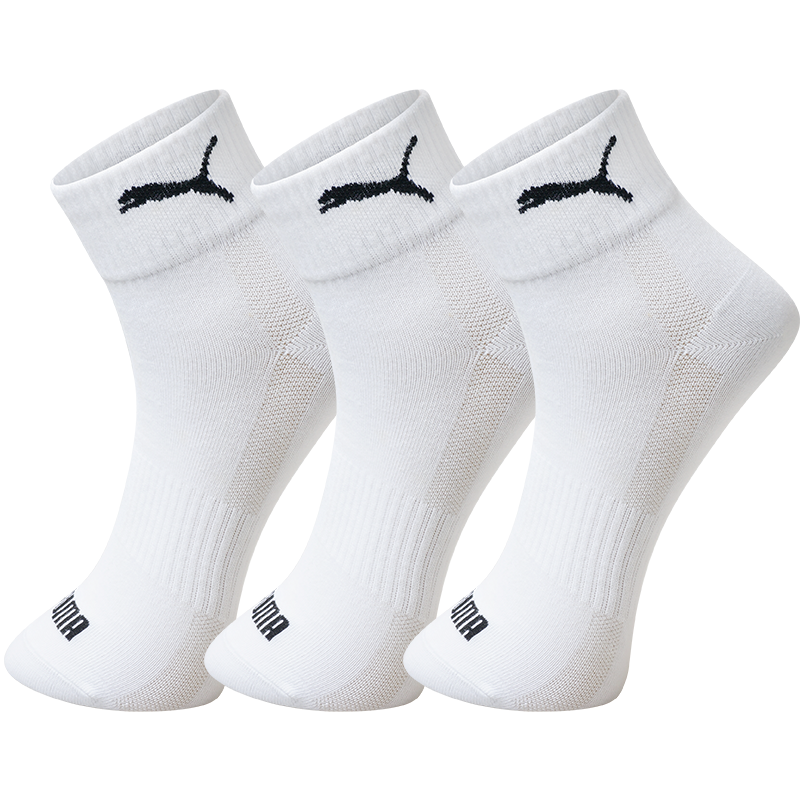 PUMA彪马袜子女士中筒休闲运动棉袜3双装白色均码-价格走势折线图及好评如潮